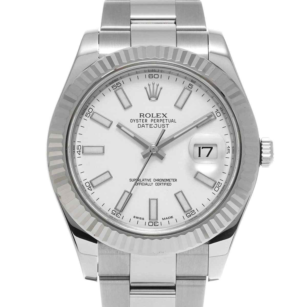 ロレックス 腕時計用ボックス ホワイト　新型 ロレックス デイトジャスト II 116334 ホワイト メンズ 時計 【中古