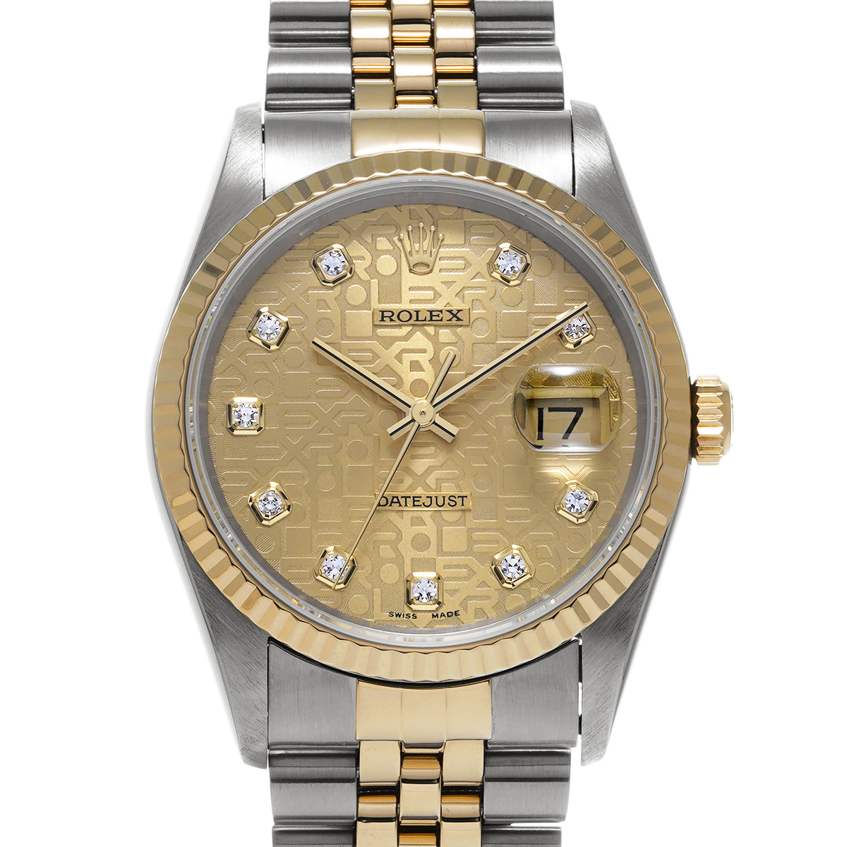 ロレックス デイトジャスト 16233G シャンパンコンピュータ/ダイヤモンド メンズ 時計 【中古】【wristwatch】