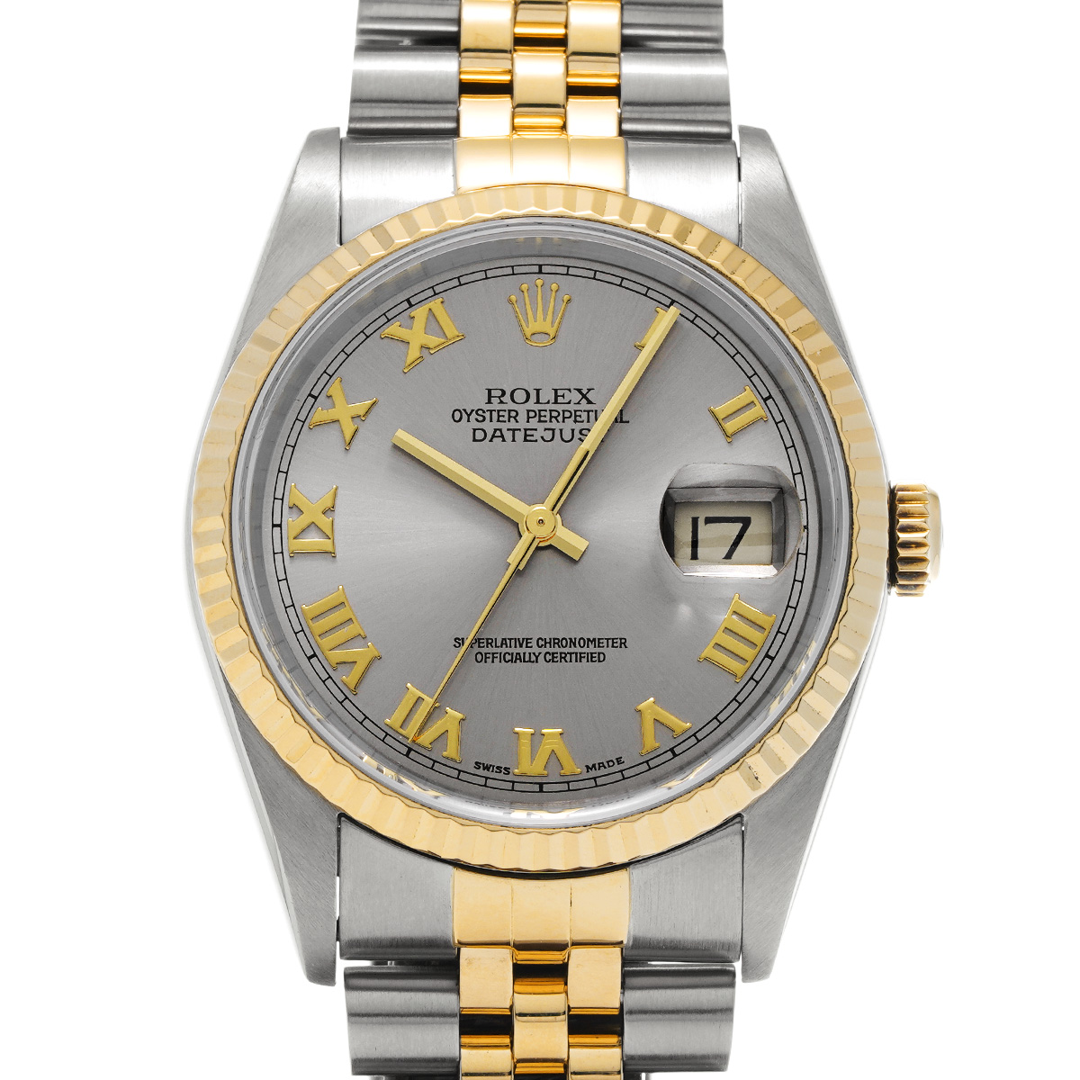 ロレックス デイトジャスト 16233 グレー メンズ 時計 【中古】【wristwatch】