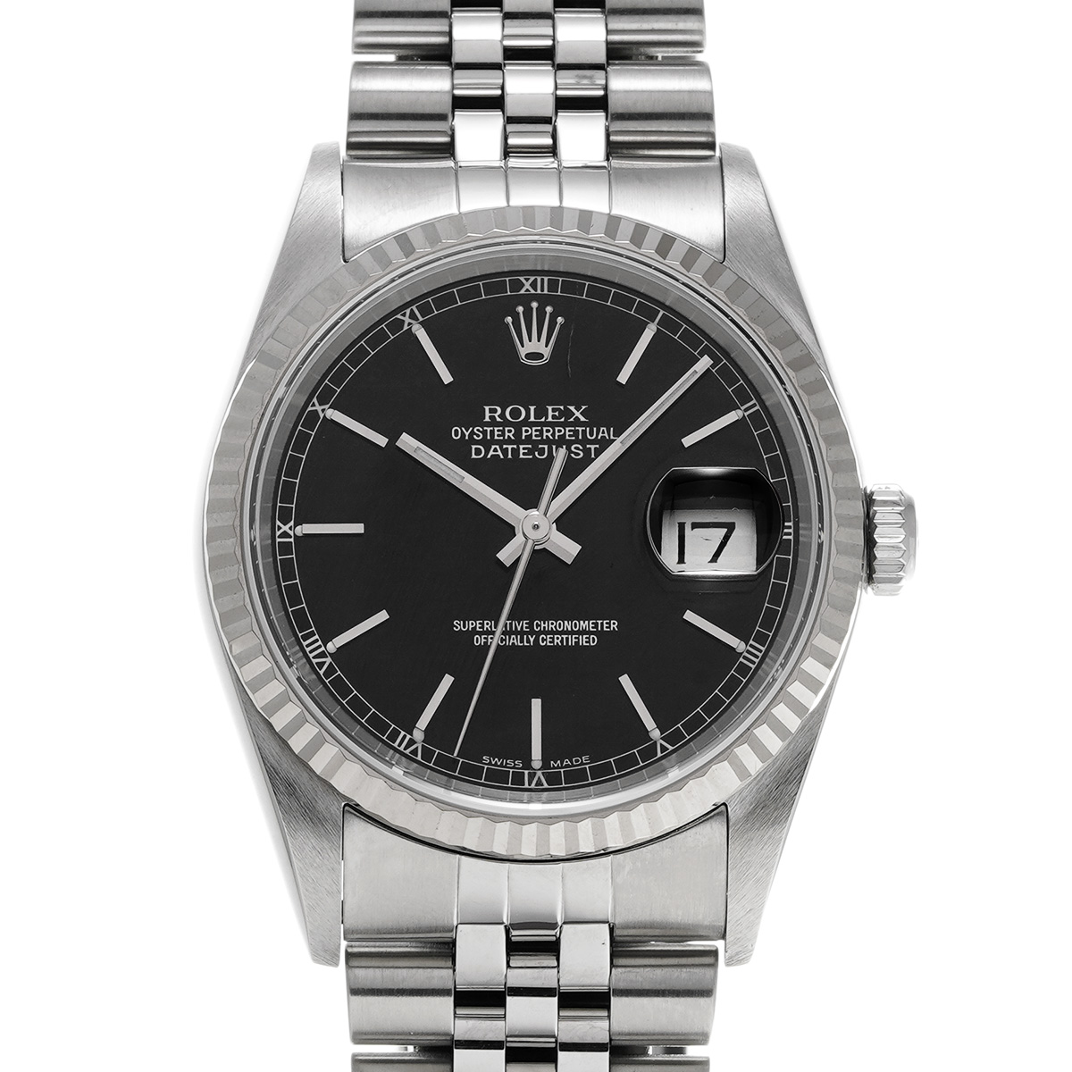 ロレックス デイトジャスト 16234 ブラック メンズ 時計 【中古】【wristwatch】