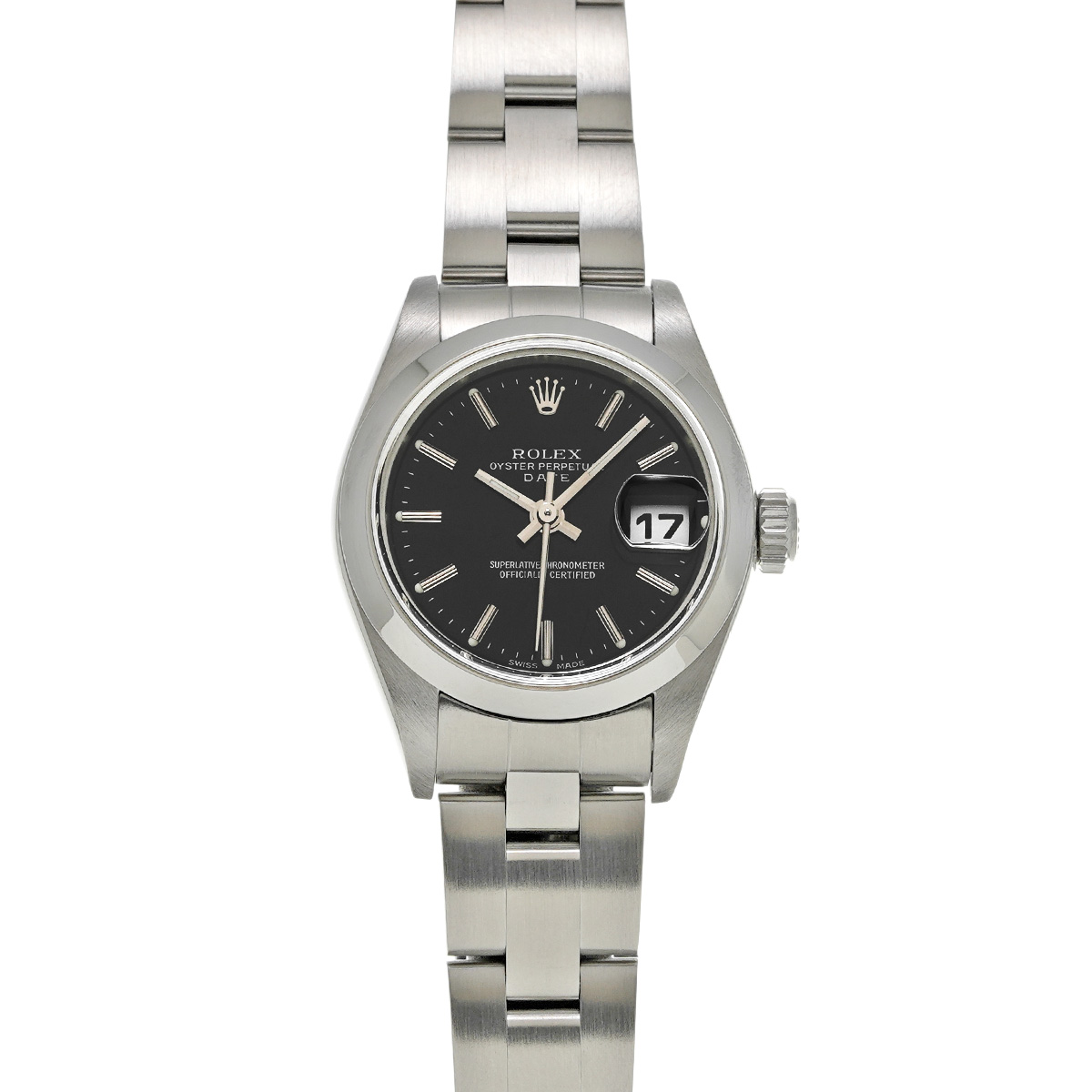 ロレックス オイスターパーペチュアル デイト 79160 ブラック レディース 時計 【中古】【wristwatch】