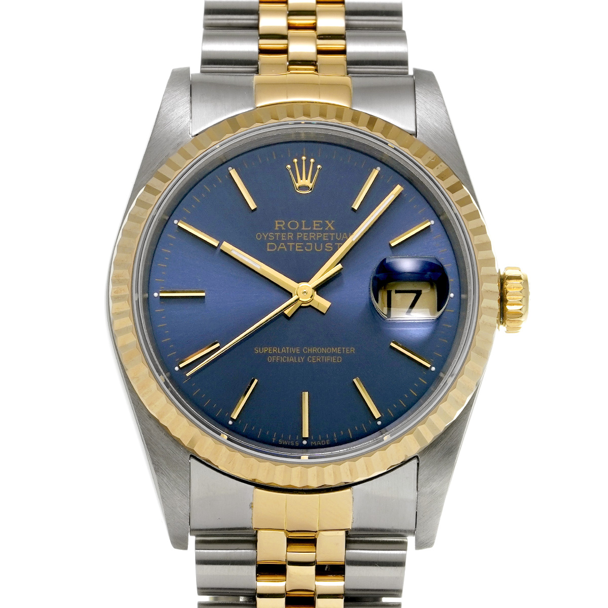 ロレックス デイトジャスト 16233 ブルー メンズ 時計 【中古】【wristwatch】