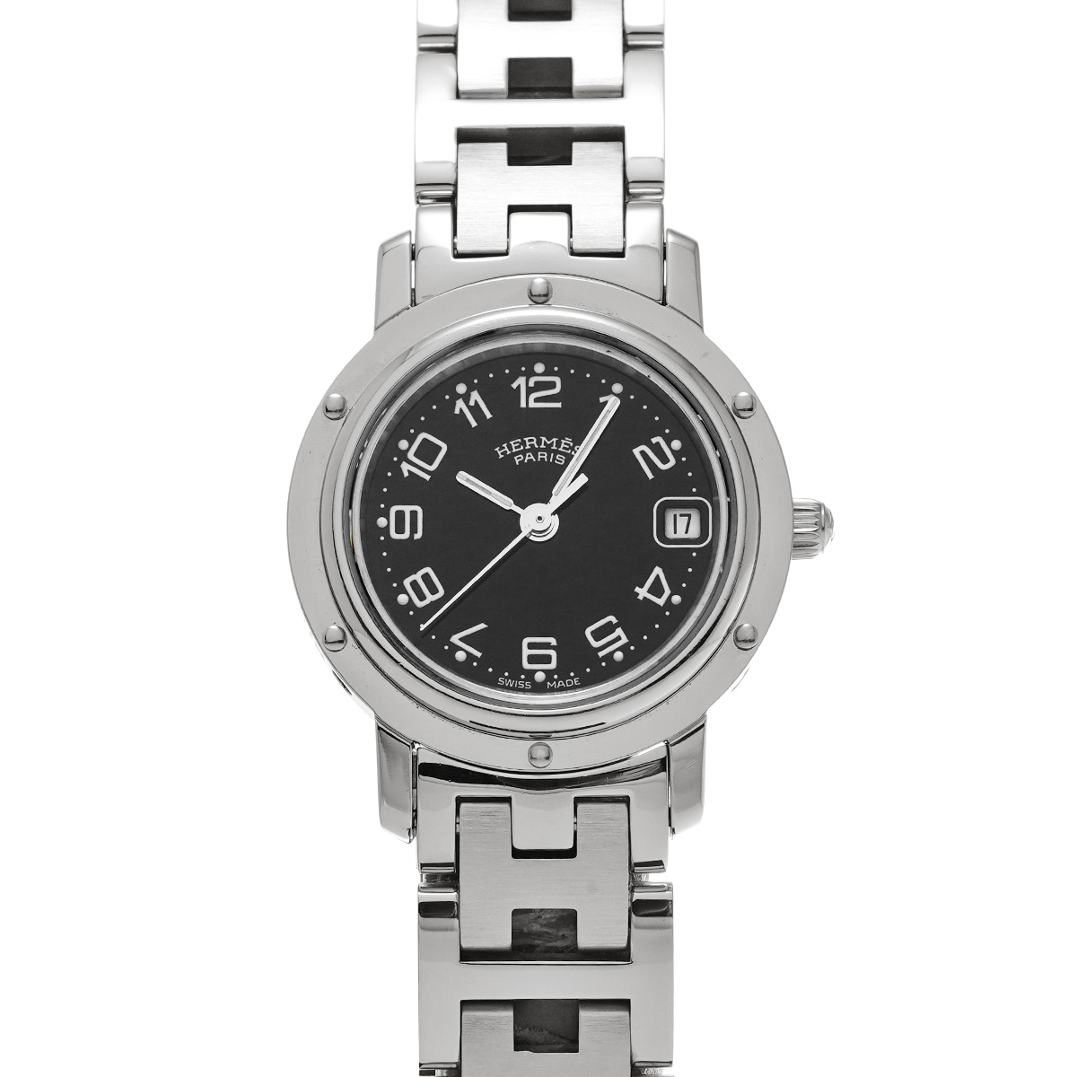 エルメス クリッパー CL4.210 ブラック レディース 時計 【中古】【wristwatch】