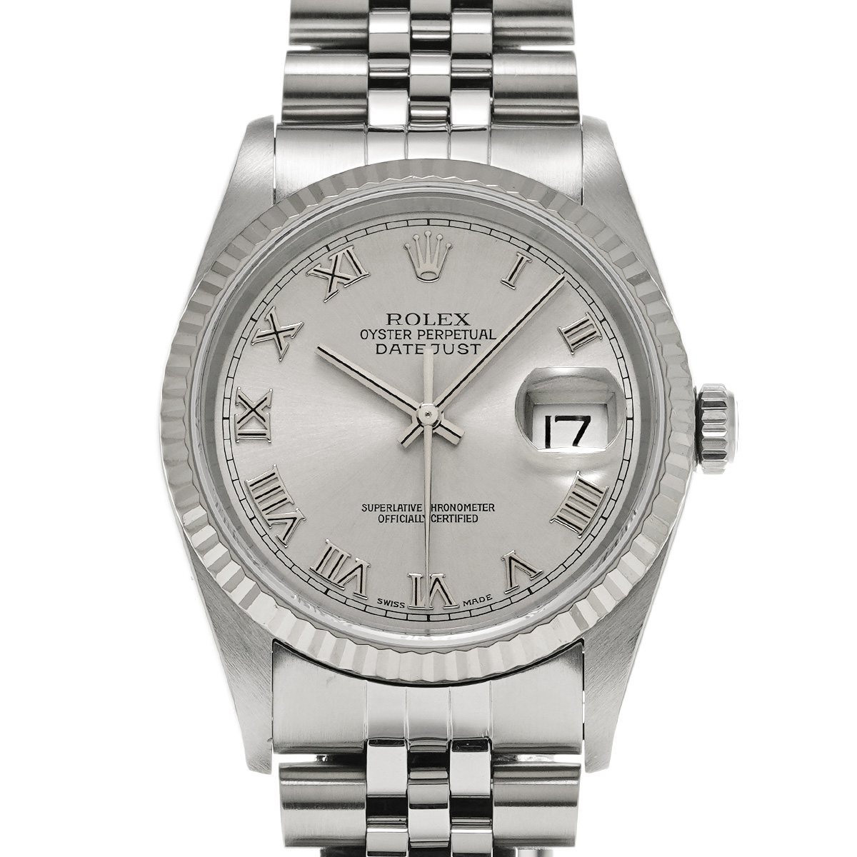 ロレックス デイトジャスト 36 16234 グレー メンズ 時計 【中古】【wristwatch】