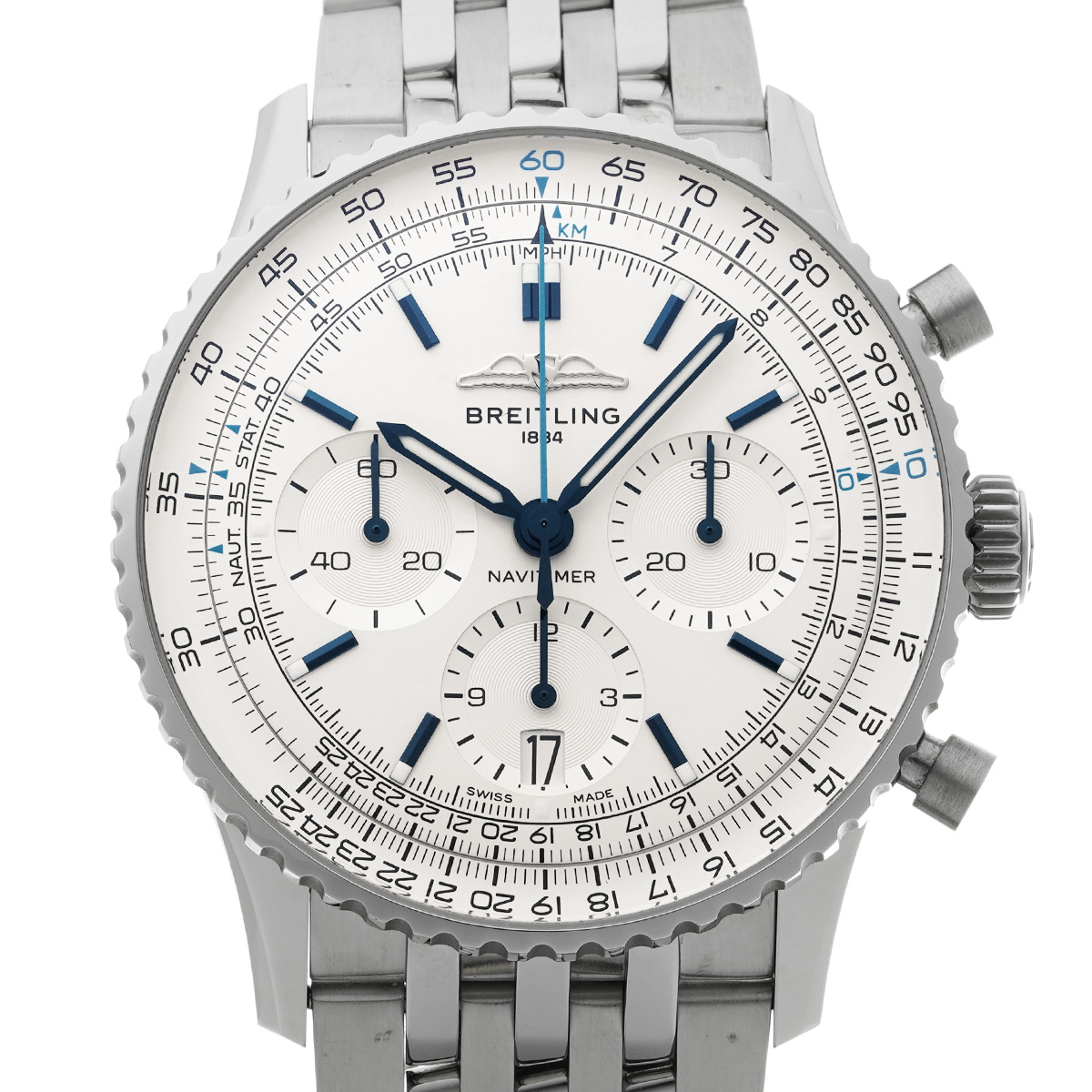 中古 ブライトリング BREITLING AB0139A71G1A1 シルバー メンズ 腕時計 ブライトリング ナビタイマー B01 クロノグラフ 41 AB0139A71G1A1