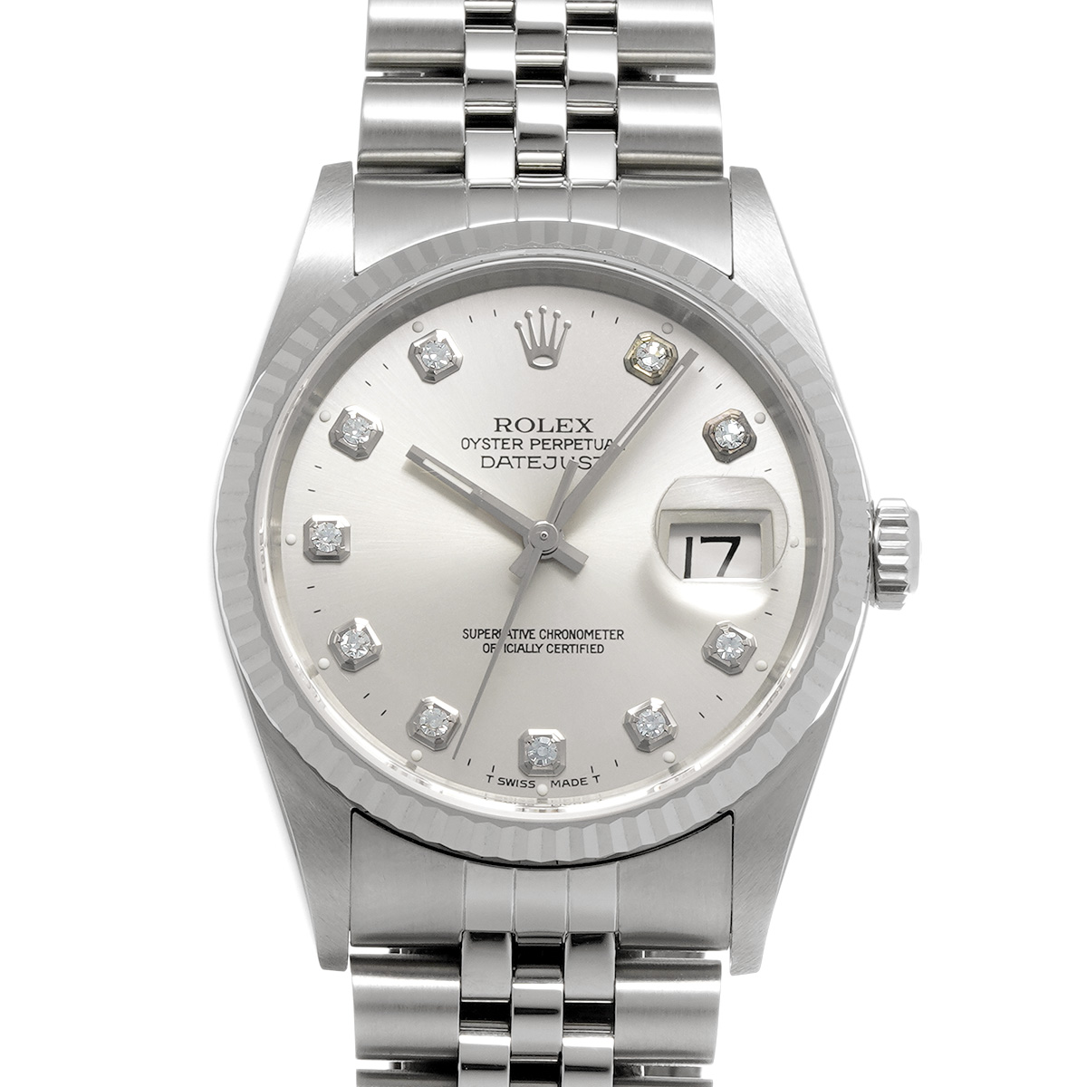 ロレックス デイトジャスト 36 16234G シルバー/ダイヤモンド メンズ 時計 【中古】【wristwatch】