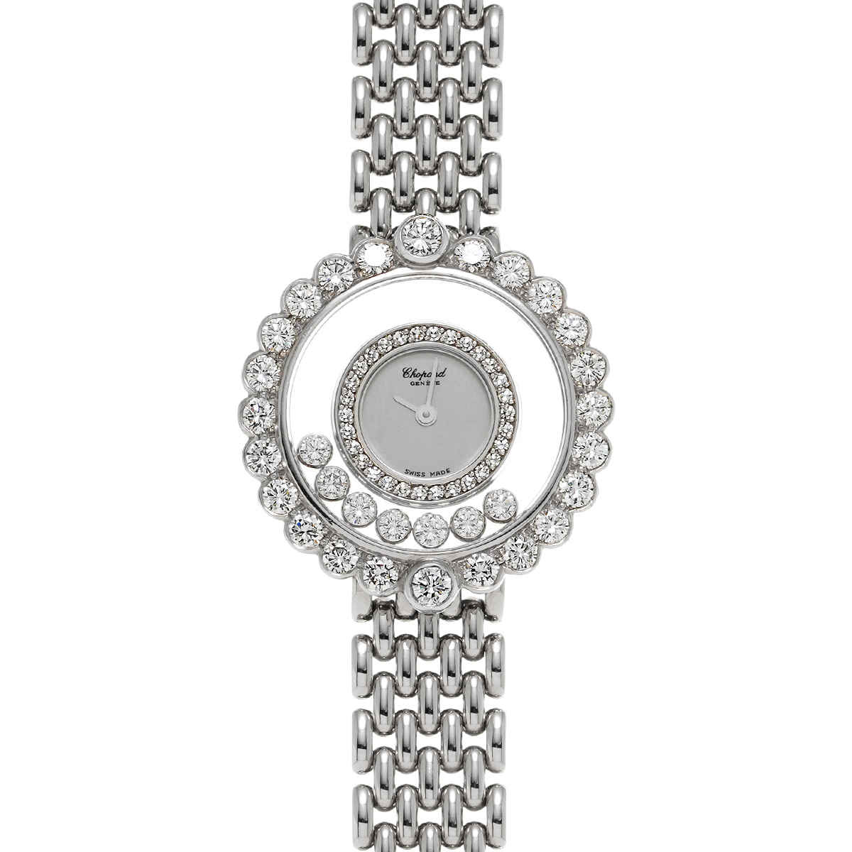 ショパール ハッピーダイヤモンド 4097 1 シルバー レディース 時計 【中古】【wristwatch】