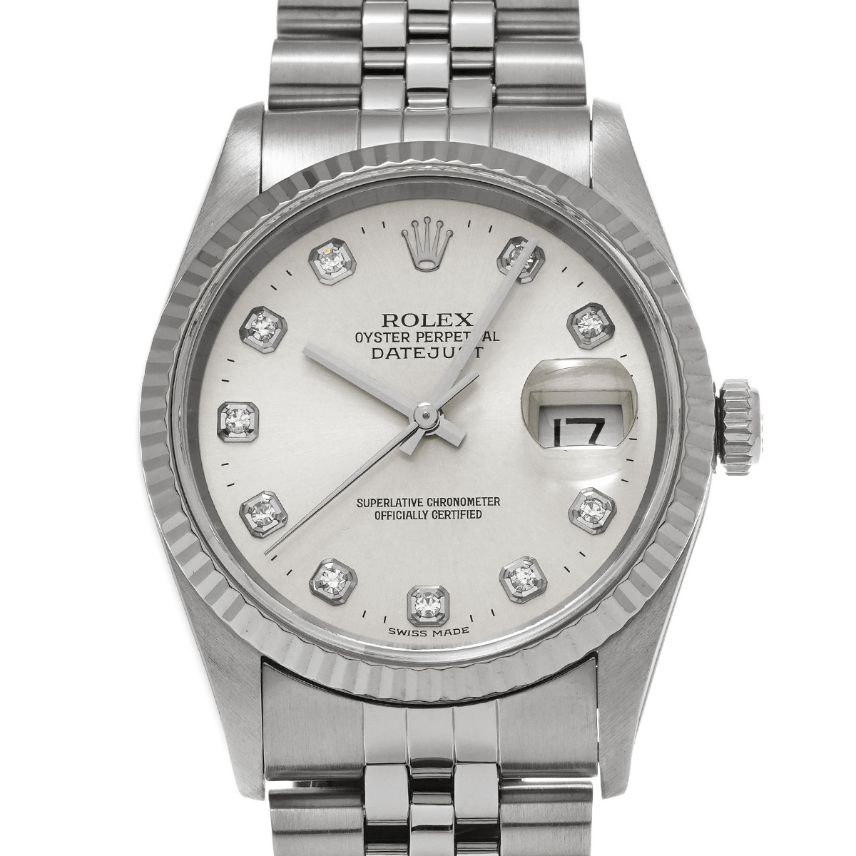 ロレックス デイトジャスト 36 16234G シルバー/ダイヤモンド メンズ 時計 【中古】【wristwatch】