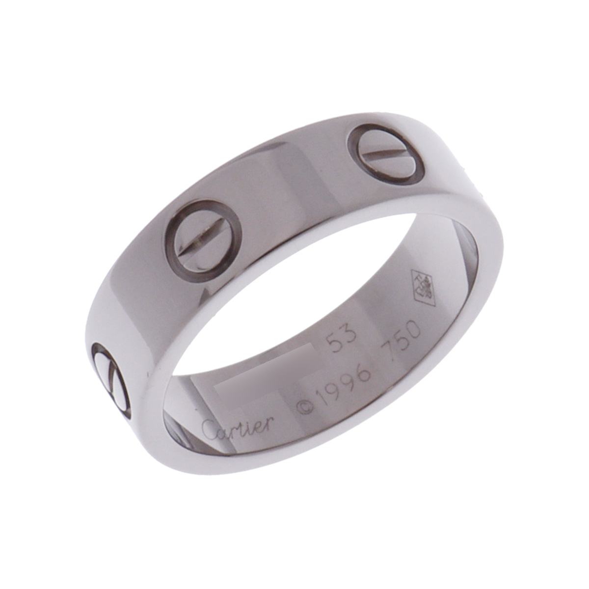 【タカカズ】【極美品・#53】Cartier カルティエ LOVEリング カルティエ ラブリング #53 シルバー K18ホワイトゴールド WG