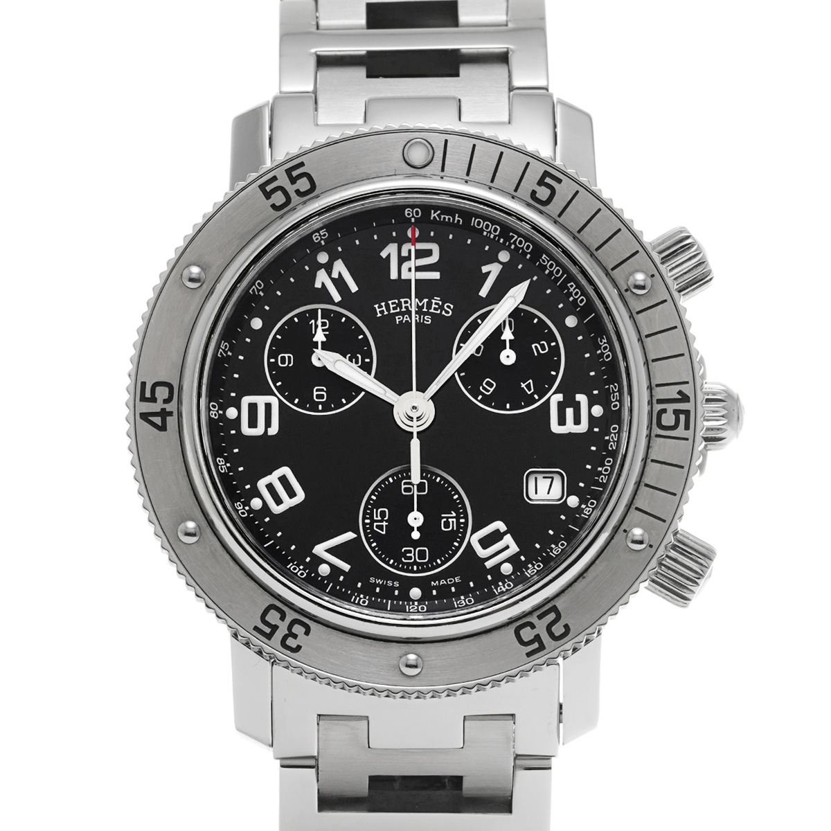エルメス クリッパー ダイバー クロノグラフ CL2.910 ブラック メンズ 時計 【中古】【wristwatch】
