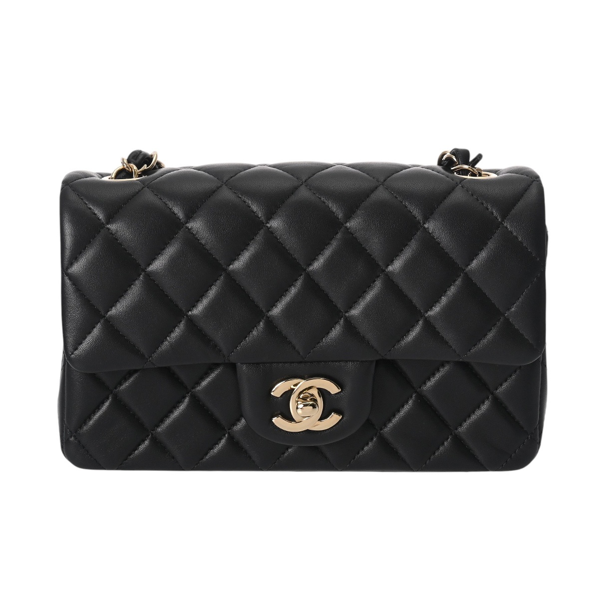 シャネル マトラッセ ミニ クラシック ハンドバッグ  ブラック A69900 ラムスキン レディース バッグ 【中古】【bag】