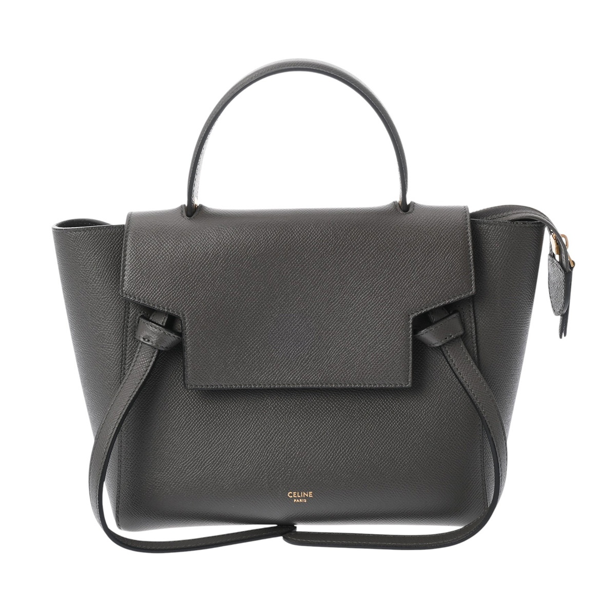 セリーヌ ベルトバッグ ナノ  グレー 189003ZVA.10DC グレインドカーフ レディース バッグ 【中古】【bag】