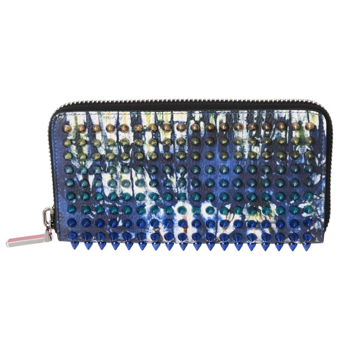 クリスチャンルブタン パネトーネ ウォレット グリーン 1185153 カーフレザー/スタッズ メンズ 財布 【中古】【purse】