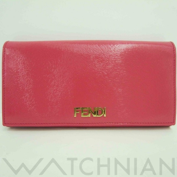 FENDI フェンディ レザー 二つ折り 財布 レディース ピンク
