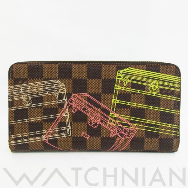 ダミエ・トランク ジッピーウォレットN63026 エベヌ/ゴールド金具 N63026 PVC/レザー LOUIS VUITTON ルイ ヴィトン  レディース 【中古】