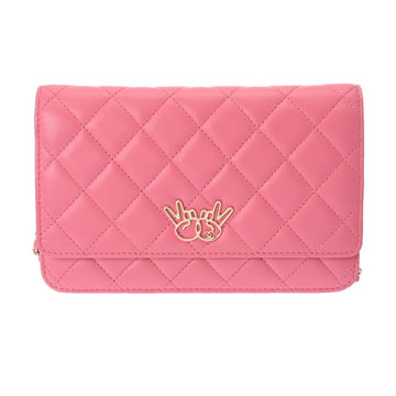 シャネル マトラッセ Wピース チェーンウォレット ピンク ラムスキン レディース バッグ 【bag】