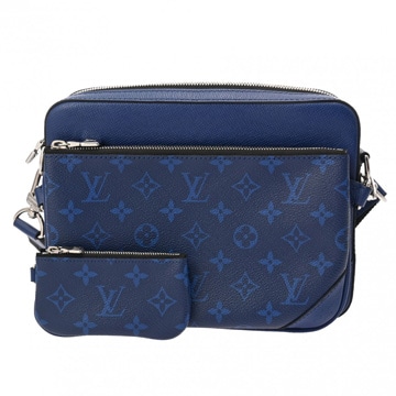 ルイヴィトン タイガラマ トリオメッセンジャー ブルー M69443 レザー メンズ バッグ 【bag】
