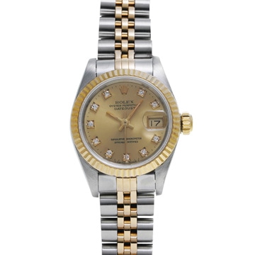 ロレックス デイトジャスト 10Pダイヤ 69173G シャンパン/ダイヤモンド レディース 時計 【wristwatch】