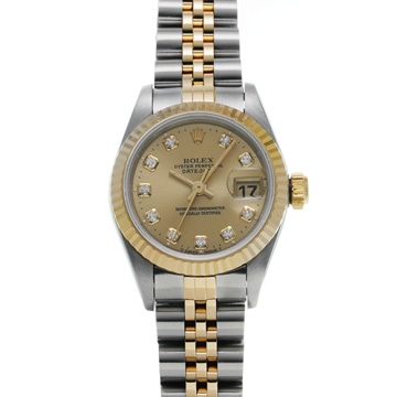 ロレックス デイトジャスト 10Pダイヤ 69173G シャンパン/ダイヤモンド レディース 時計 【wristwatch】
