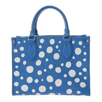 ルイヴィトン モノグラムアンプラント オンザゴー PM LV×草間彌生コラボ 2WAY ブルー/ホワイト M46424 レザー レディース バッグ 【bag】