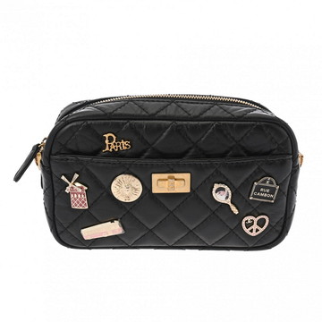 シャネル 2.55 マトラッセ チェーンショルダー カメラバッグ アイコンチャーム ブラック レザー レディース バッグ 【bag】