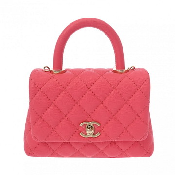 シャネル マトラッセ トップハンドル ミニフラップバッグ XXS ピンク AS2215 キャビアスキン レディース バッグ 【bag】
