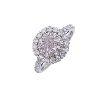 ノーブランド ダイヤ1.012ct ダイヤ0.89ct FLBP-I1 ピンクダイヤ ハーフエタニティ #12 Pt950プラチナ レディース ジュエリー 【jewelry】
