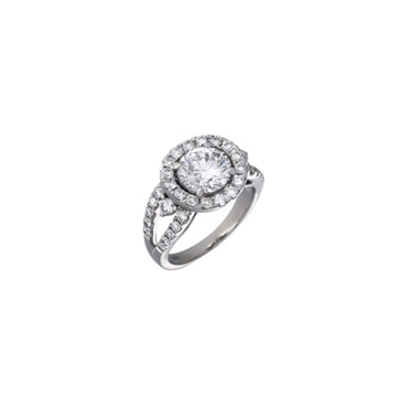 ノーブランド 一粒ダイヤ2.060ct G-SI2-GD 取り巻きダイヤ ハーフエタニティ K18ホワイトゴールド WG レディース ジュエリー 【jewelry】