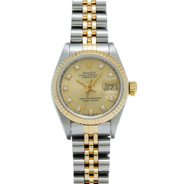 ロレックス デイトジャスト 10Pダイヤ 69173G シャンパン/ダイヤモンド レディース 時計 【wristwatch】