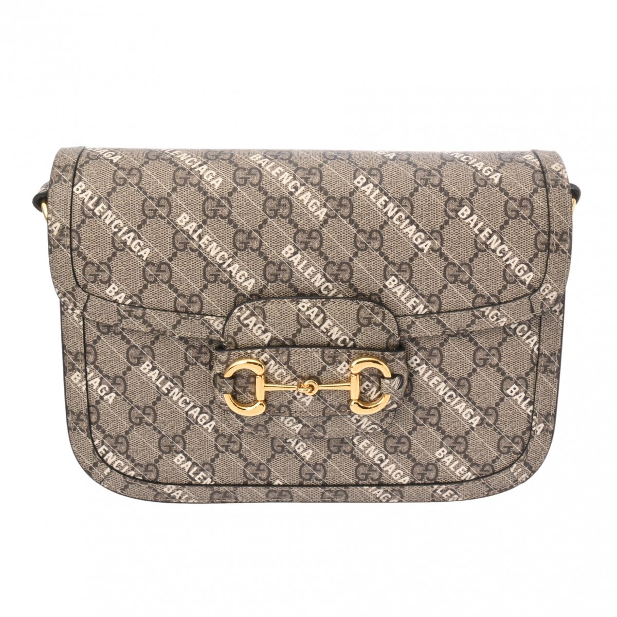 グッチ ホースビット1955 GUCCI×BALENCIAGAコラボ アウトレット グレー系 602204 PVC レディース バッグ 【bag】