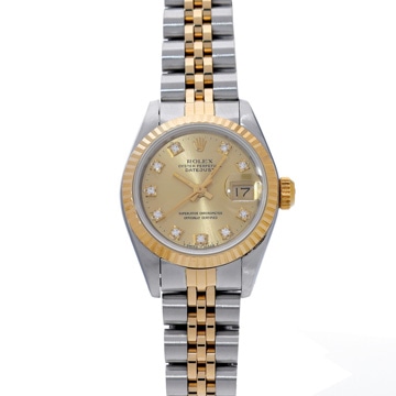 ロレックス デイトジャスト  10Pダイヤ 69173G シャンパン/ダイヤモンド レディース 時計 【wristwatch】