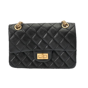 シャネル 2.55 ミニハンドバッグ 20cm マトラッセ チェーンショルダー ブラック AS0874 エイジドカーフスキン レディース バッグ 【bag】