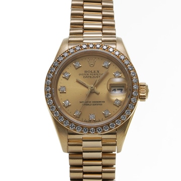 ロレックス デイトジャスト ベゼルダイヤ 69138G シャンパン レディース 時計 【wristwatch】