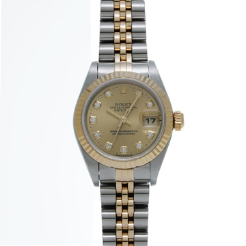 ロレックス デイトジャスト 10Pダイヤ 69173G シャンパン/ダイヤモンド レディース 時計 【wristwatch】