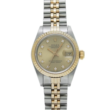 ロレックス デイトジャスト 10Pダイヤ 69173G シャンパン/ダイヤモンド レディース 時計 【wristwatch】