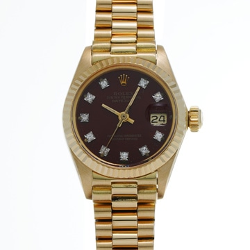 ロレックス デイトジャスト ステラダイヤル アンティーク 6917G バーガンディ/ダイヤモンド レディース 時計 【wristwatch】