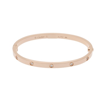 カルティエ ラブブレス SM オールダイヤ #15 K18ピンクゴールド PG レディース ジュエリー 【jewelry】