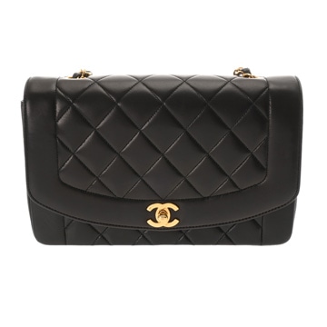 シャネル マトラッセ ダイアナ 25cm チェーンショルダー ブラック A01165 ラムスキン レディース バッグ 【bag】