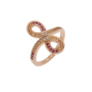 ラリック インフィニティモチーフ グラデーション 色石 #18 K18ピンクゴールド PG レディース ジュエリー 【jewelry】