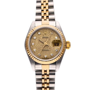 ロレックス デイトジャスト 10Pダイヤ 79173G シャンパンコンピュータ/ダイヤモンド レディース 時計 【wristwatch】