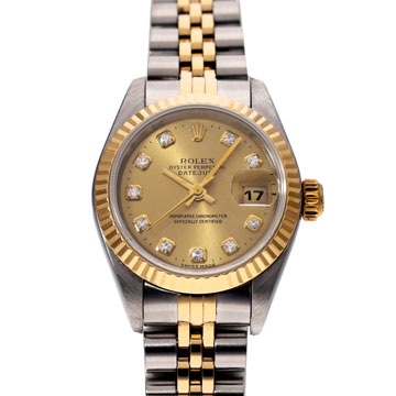 ロレックス デイトジャスト 10Pダイヤ 69173G シャンパン/ダイヤモンド レディース 時計 【wristwatch】