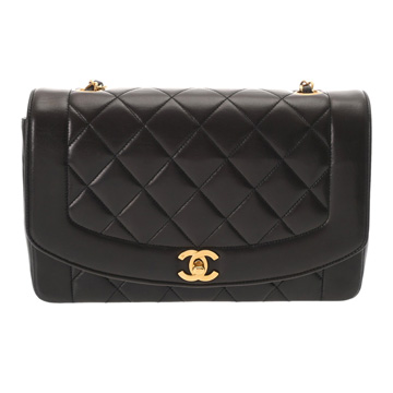 シャネル マトラッセ ダイアナ 25cm チェーンショルダー ブラック A01165 ラムスキン レディース バッグ 【bag】