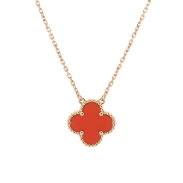 ヴァンクリーフ＆アーペル ヴィンテージアルハンブラ カーネリアン VCARD38500 K18イエローゴールド YG レディース ジュエリー 【jewelry】