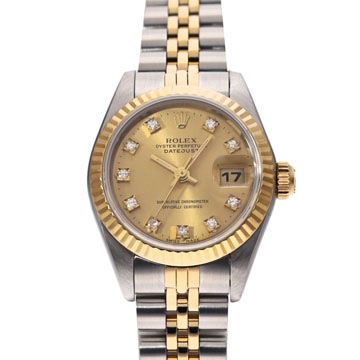 ロレックス デイトジャスト 10Pダイヤ 69173G シャンパン/ダイヤモンド レディース 時計 【wristwatch】