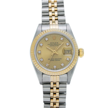 ロレックス デイトジャスト 10Pダイヤ 69173G シャンパン/ダイヤモンド レディース 時計 【wristwatch】