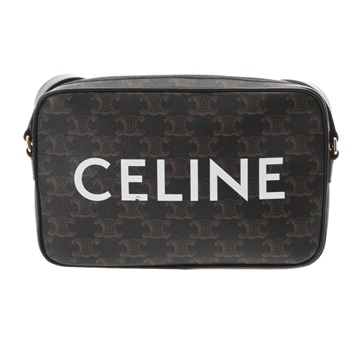 セリーヌ トリオンフキャンバス ミディアム メッセンジャー ブラック 194502 PVC/カーフ レディース バッグ 【bag】