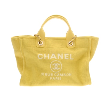 シャネル ドーヴィル ショッピングバッグ イエロー AS3257 キャンバス レディース バッグ 【bag】