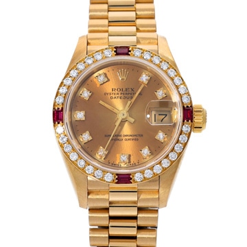 ロレックス デイトジャスト 文字盤ヤケ 69068G シャンパン/ダイヤモンド レディース 時計 【wristwatch】