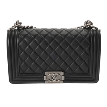シャネル ボーイシャネル ハンドバッグ 25cm ブラック A67086 カーフスキン レディース バッグ 【bag】
