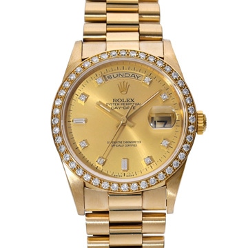 ロレックス デイデイト 10Pダイヤ 18348A シャンパン/ダイヤモンド メンズ 時計 【wristwatch】